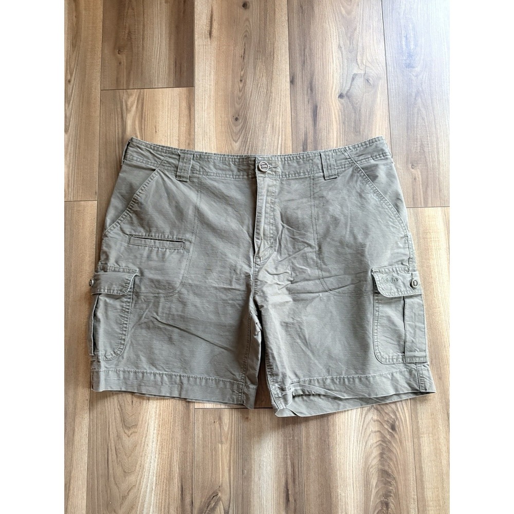 Cabelas Cargo Shorts Women's 16 Green 7" Inseam Cotton Tencel Hiking Outdoors‎